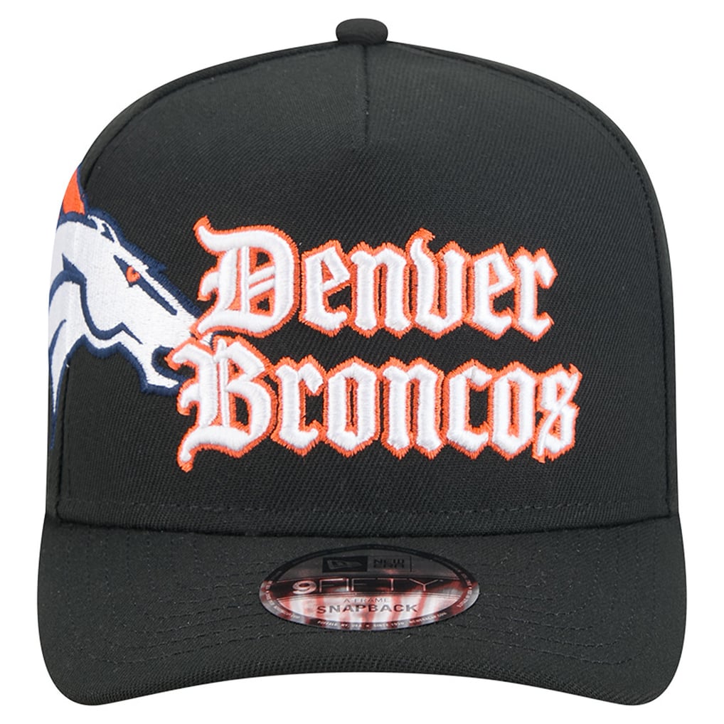 Men's New Era Black Denver Broncos Proud A-Frame 9FIFTY Snapback Hat