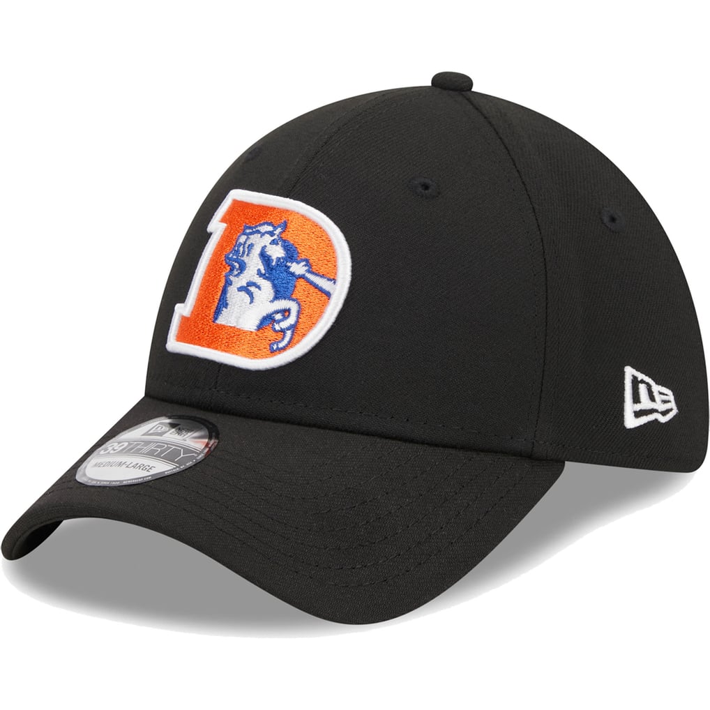 Denver Broncos New Era Throwback Main 39THIRTY Flex Hat - Black