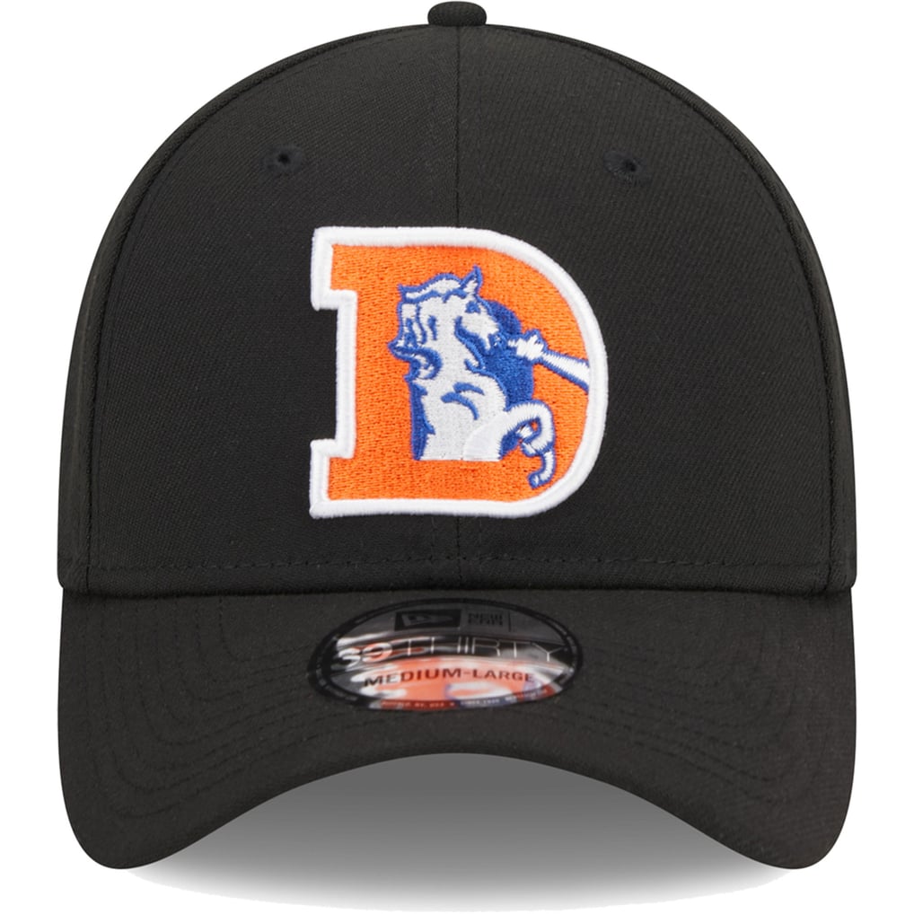 Denver Broncos New Era Throwback Main 39THIRTY Flex Hat - Black