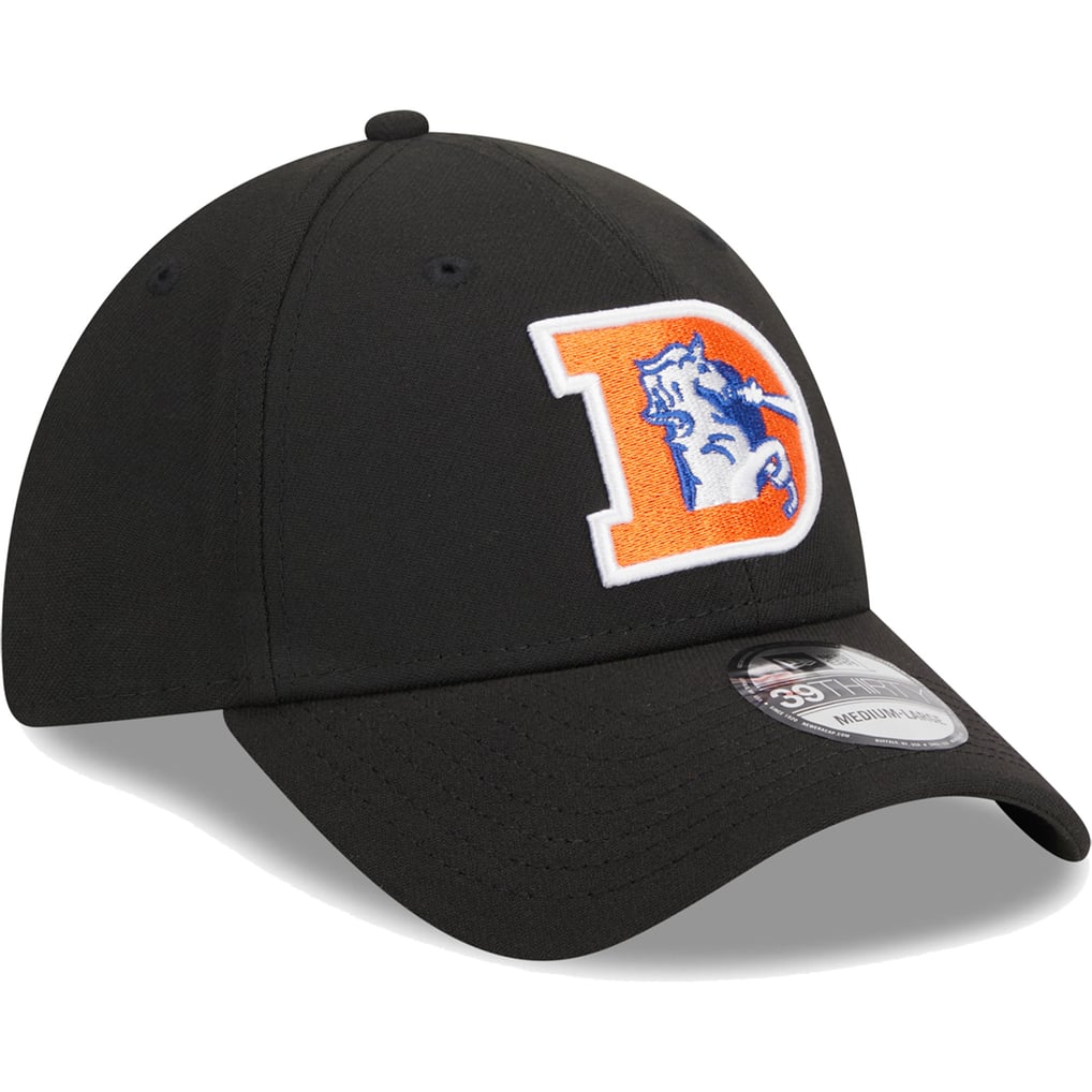 Denver Broncos New Era Throwback Main 39THIRTY Flex Hat - Black