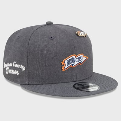 Denver Broncos New Era Pennant Pin 9FIFTY Snapback Hat - Charcoal