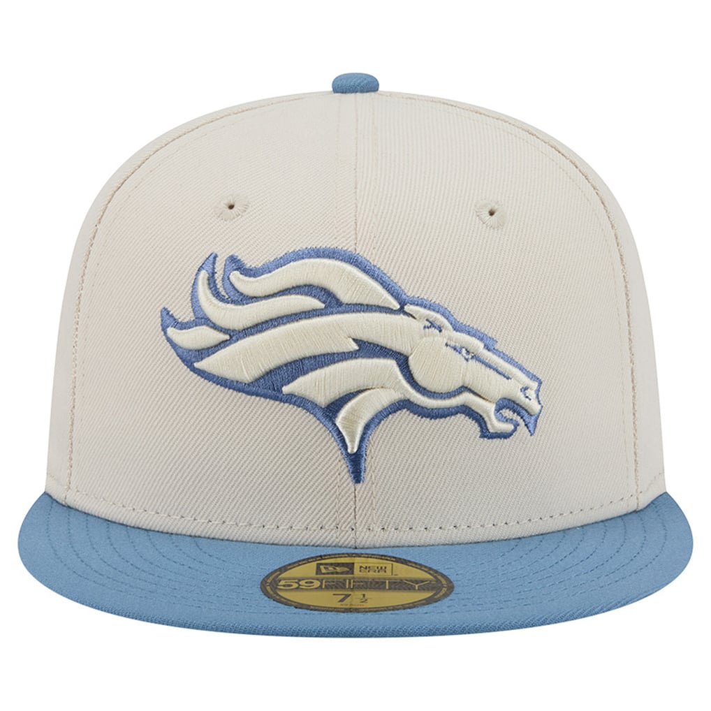 Men's New Era Cream/Blue Denver Broncos Color Pack 59FIFTY Fitted Hat