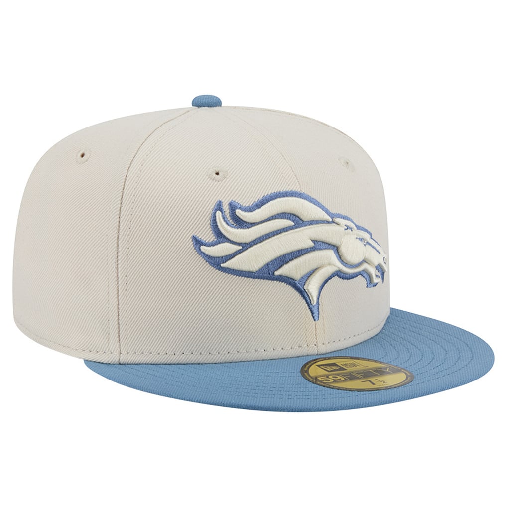 Men's New Era Cream/Blue Denver Broncos Color Pack 59FIFTY Fitted Hat