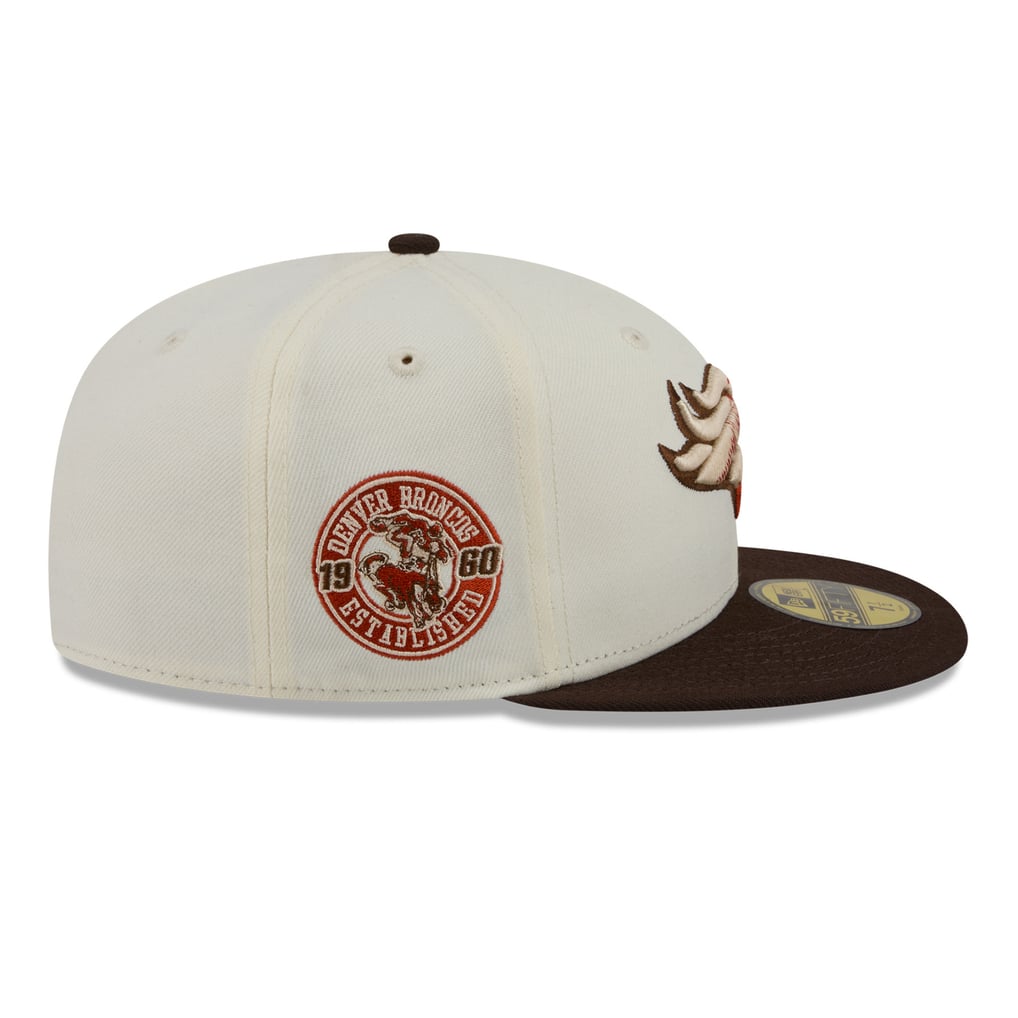 Men's New Era Cream/Brown Denver Broncos Pumpkin Spice 59FIFTY Fitted Hat
