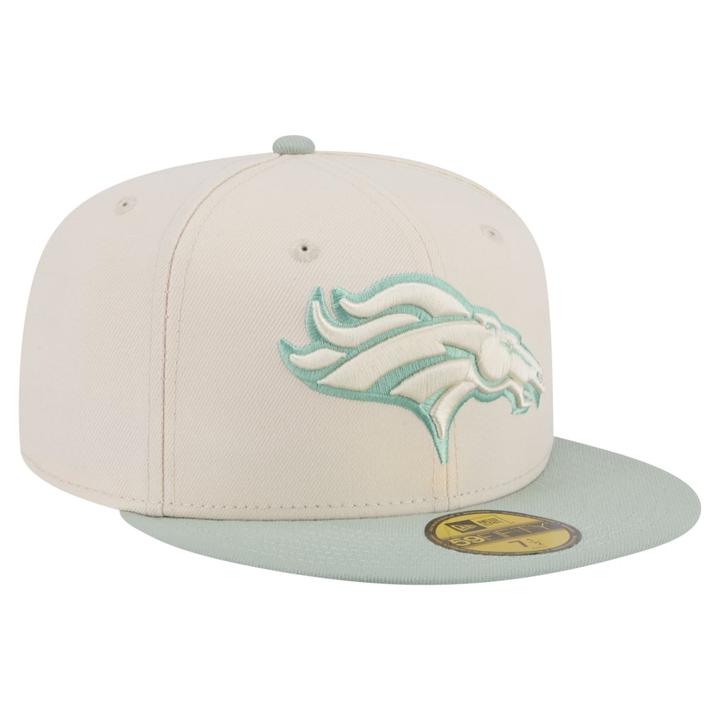 Men's New Era Cream/Light Green Denver Broncos Color Pack 59FIFTY Fitted Hat