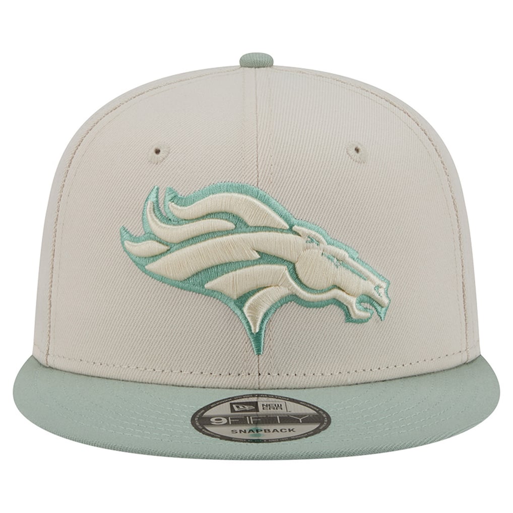 Men's New Era Cream/Light Green Denver Broncos Color Pack Two-Tone 9FIFTY Snapback Hat