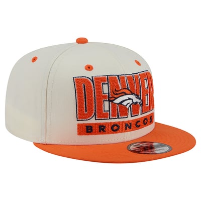 Denver Broncos New Era Classic 9FIFTY Snapback Hat - Cream/Orange