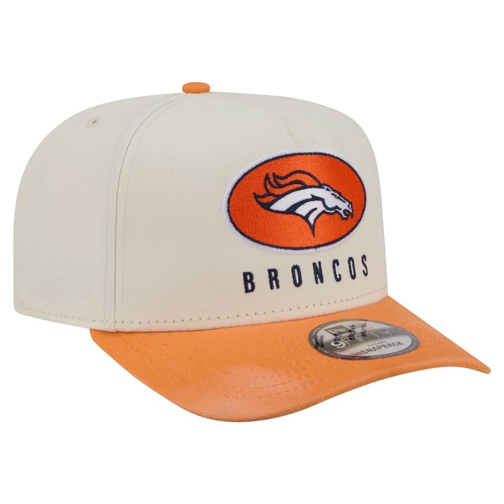 Men's New Era  Cream/Orange Denver Broncos Washed A-Frame 9FIFTY Snapback Hat