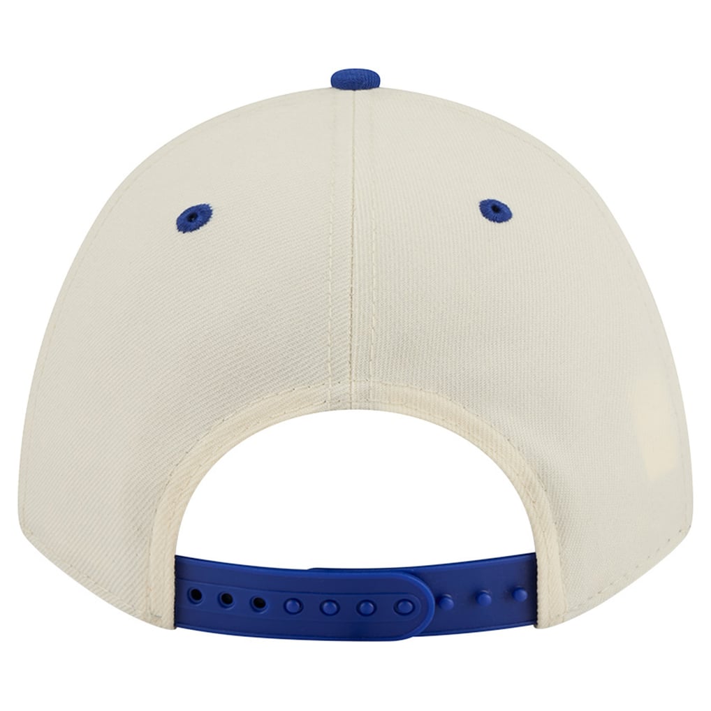 Men's New Era Cream/Royal Denver Broncos Throwback Arch 9FORTY A-Frame M-Crown Adjustable Hat