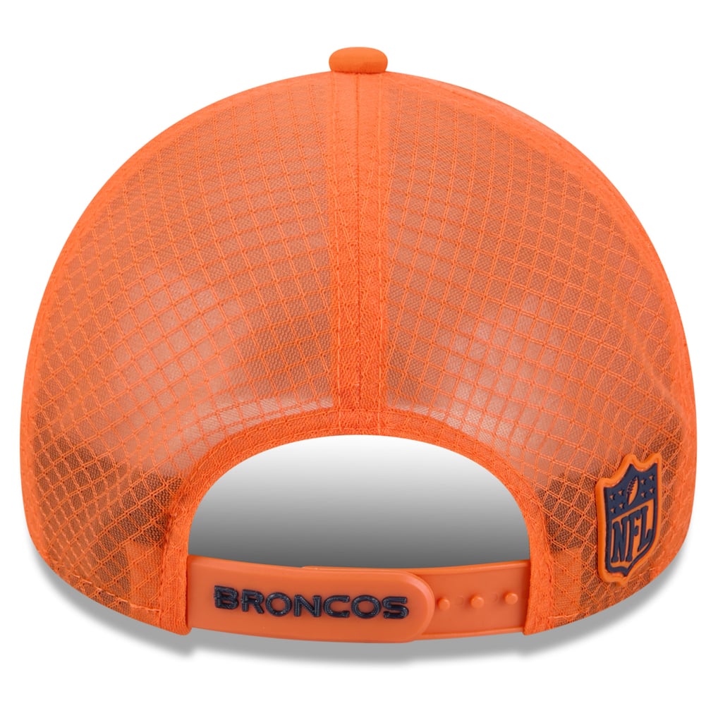 Men's New Era Orange Denver Broncos 2026 Sideline Apex 9FORTY Adjustable Trucker Hat