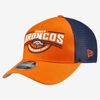 Denver Broncos New Era A-Frame 9FORTY Adjustable Hat - Orange
