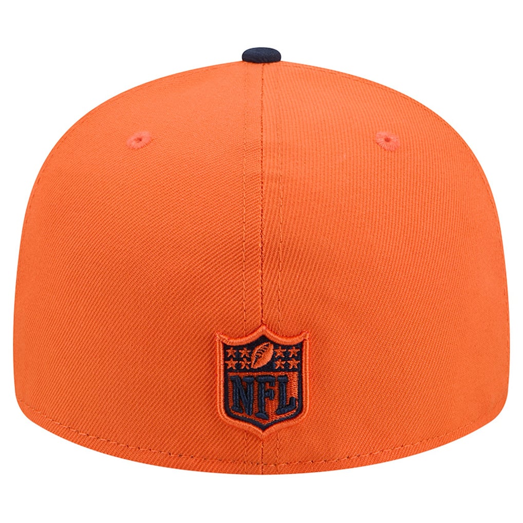 Men's New Era Orange/Navy Denver Broncos Pixel Curved 59FIFTY Fitted Hat