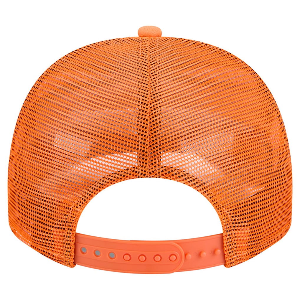 Men's New Era White/Orange Denver Broncos Foam A-Frame 9FIFTY Snapback Trucker Hat