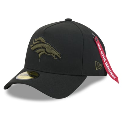 Denver Broncos New Era x Alpha Industries A-Frame 59FORTY Fitted Hat - Black