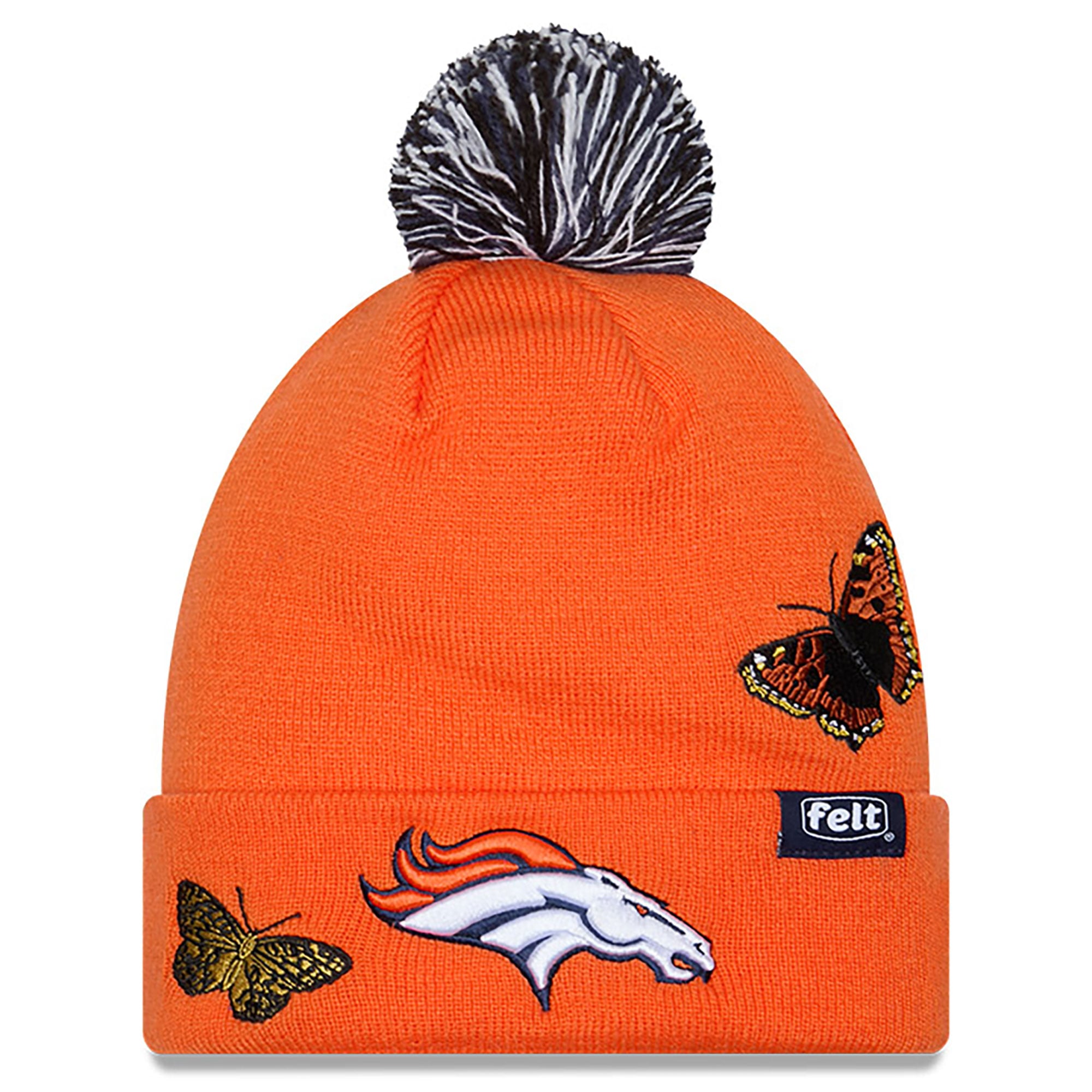 Denver Broncos New Era Orange Marl Cuffed Knit Hat with Pom s-l1200.jpg main image 3