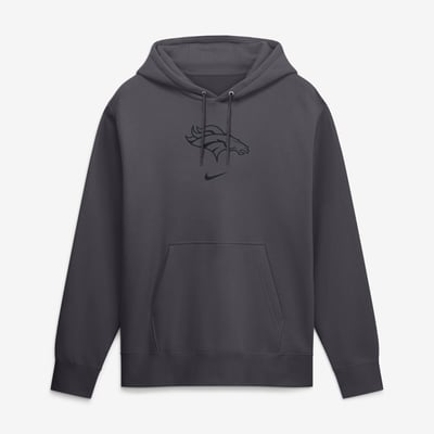  Denver Broncos Nike Washed Club Fleece Pullover Hoodie - Anthracite