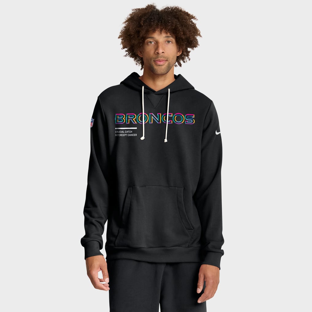 Men's Nike Black Denver Broncos 2025 NFL Crucial Catch Sideline Standard Issue Dri-FIT Hoodie