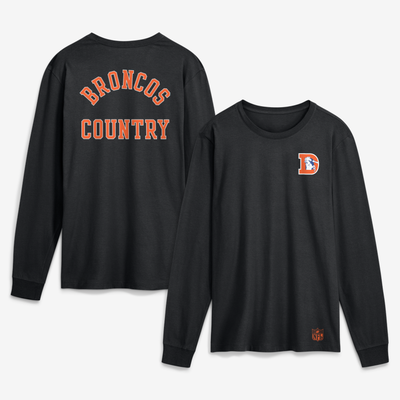  Denver Broncos Nike Double Rewind Long Sleeve T-Shirt - Black