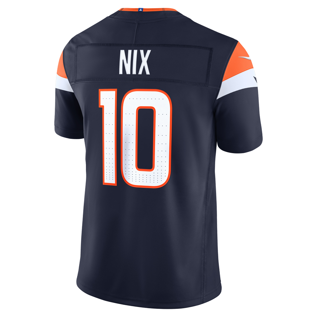 Men's Nike Bo Nix Navy Denver Broncos Alternate Vapor F.U.S.E. Stitched Limited Jersey
