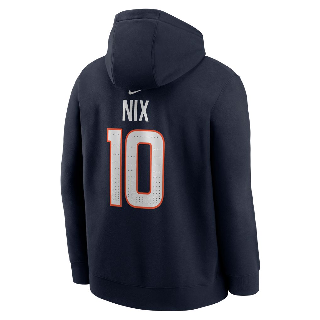 Men's Nike Bo Nix Navy Denver Broncos Name & Number Hoodie
