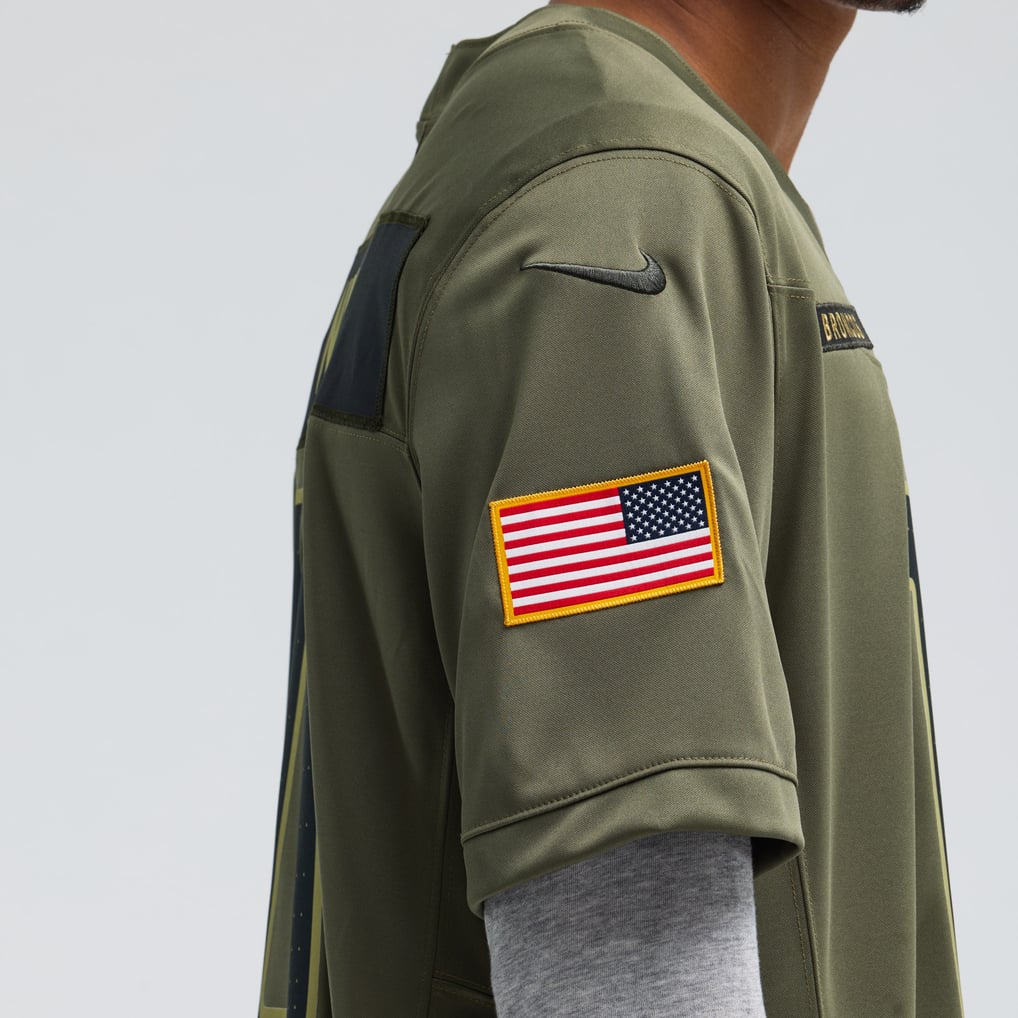 Men's Nike Bo Nix Olive Denver Broncos 2025 Salute to Service Limited Jersey