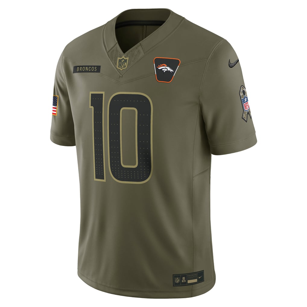 Men's Nike Bo Nix Olive Denver Broncos 2025 Salute to Service Limited Jersey