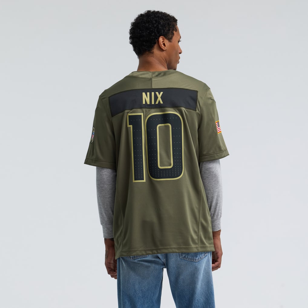 Men's Nike Bo Nix Olive Denver Broncos 2025 Salute to Service Limited Jersey