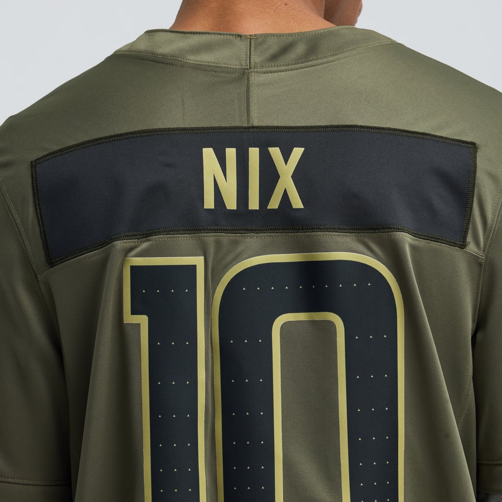 Men's Nike Bo Nix Olive Denver Broncos 2025 Salute to Service Limited Jersey