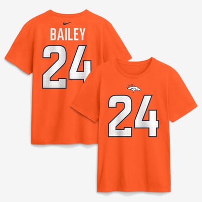Champ Bailey Denver Broncos Nike Retired Name & Number T-Shirt - Orange