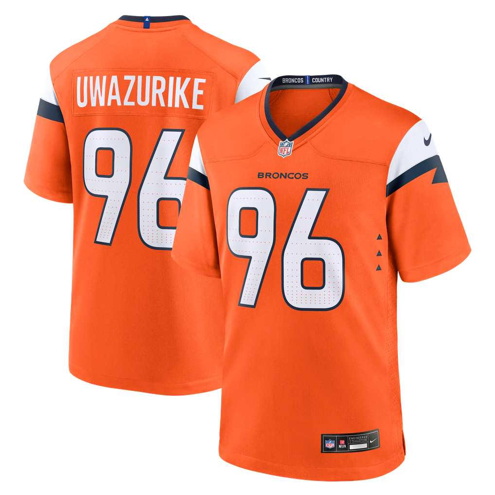 Men's Nike Eyioma Uwazurike  Orange Denver Broncos Team Game Jersey
