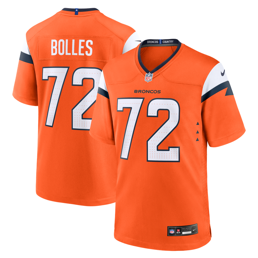 Men's Nike Garett Bolles  Orange Denver Broncos Team Game Jersey