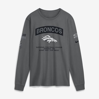  Denver Broncos Nike 2026 Salute to Service Long Sleeve T-Shirt - Gray