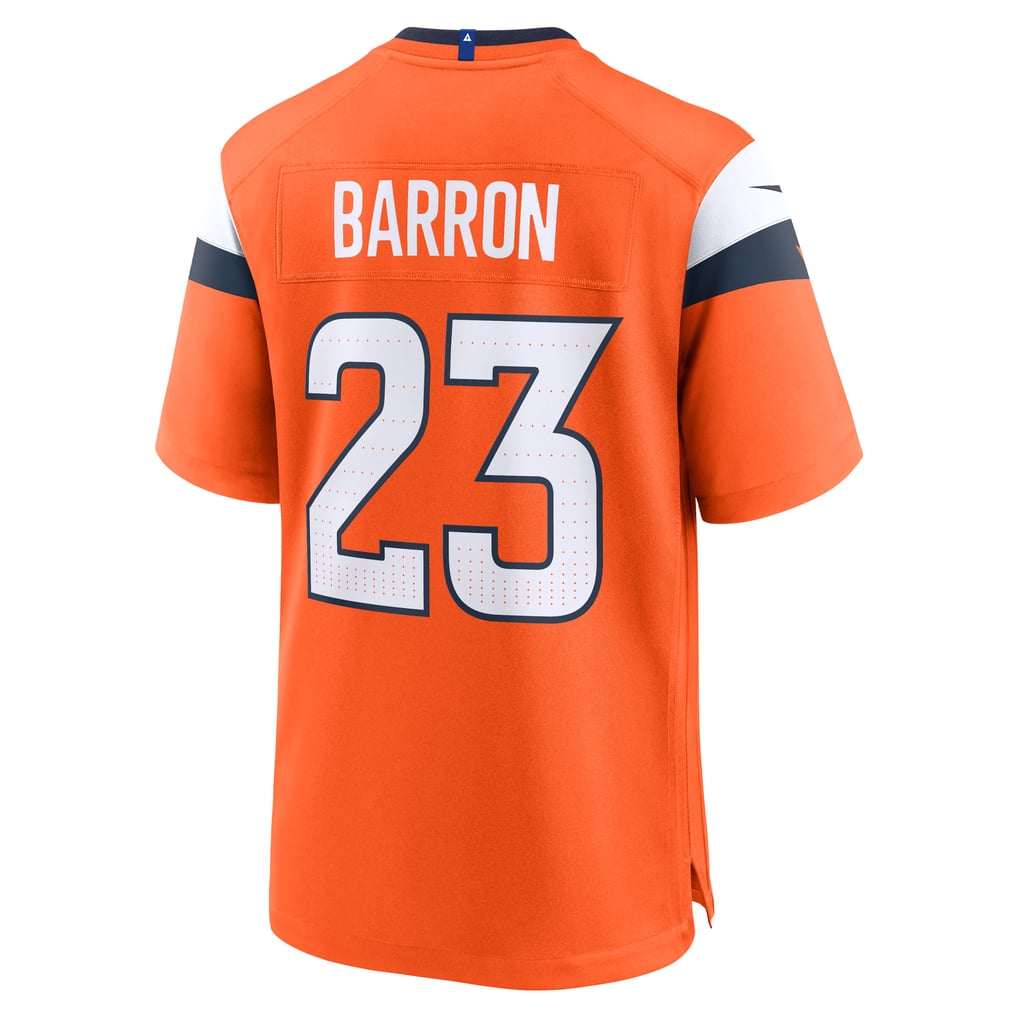 Men's Nike Jahdae Barron Orange Denver Broncos Game Player Jersey