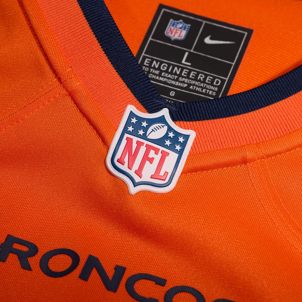 Men's Nike Jahdae Barron Orange Denver Broncos Game Player Jersey