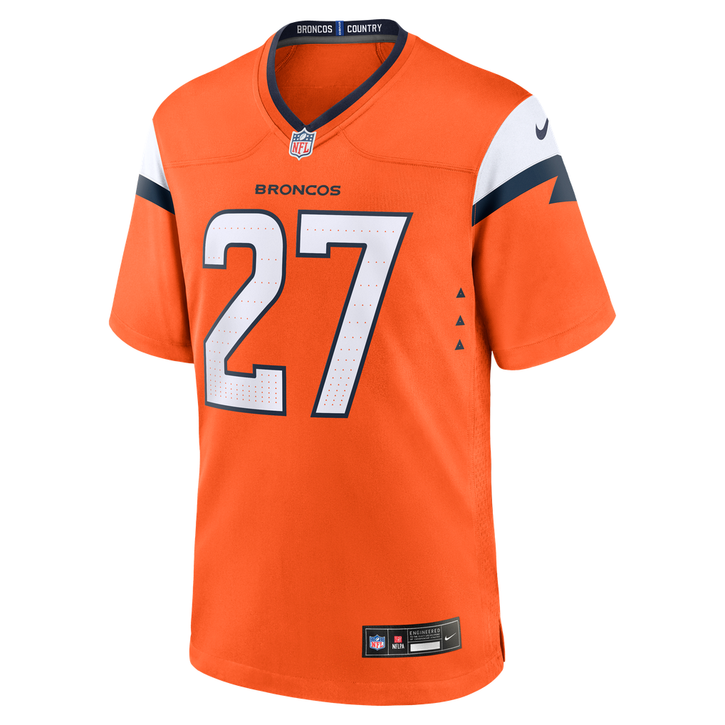 Men's Nike J.K. Dobbins  Orange Denver Broncos Team Game Jersey