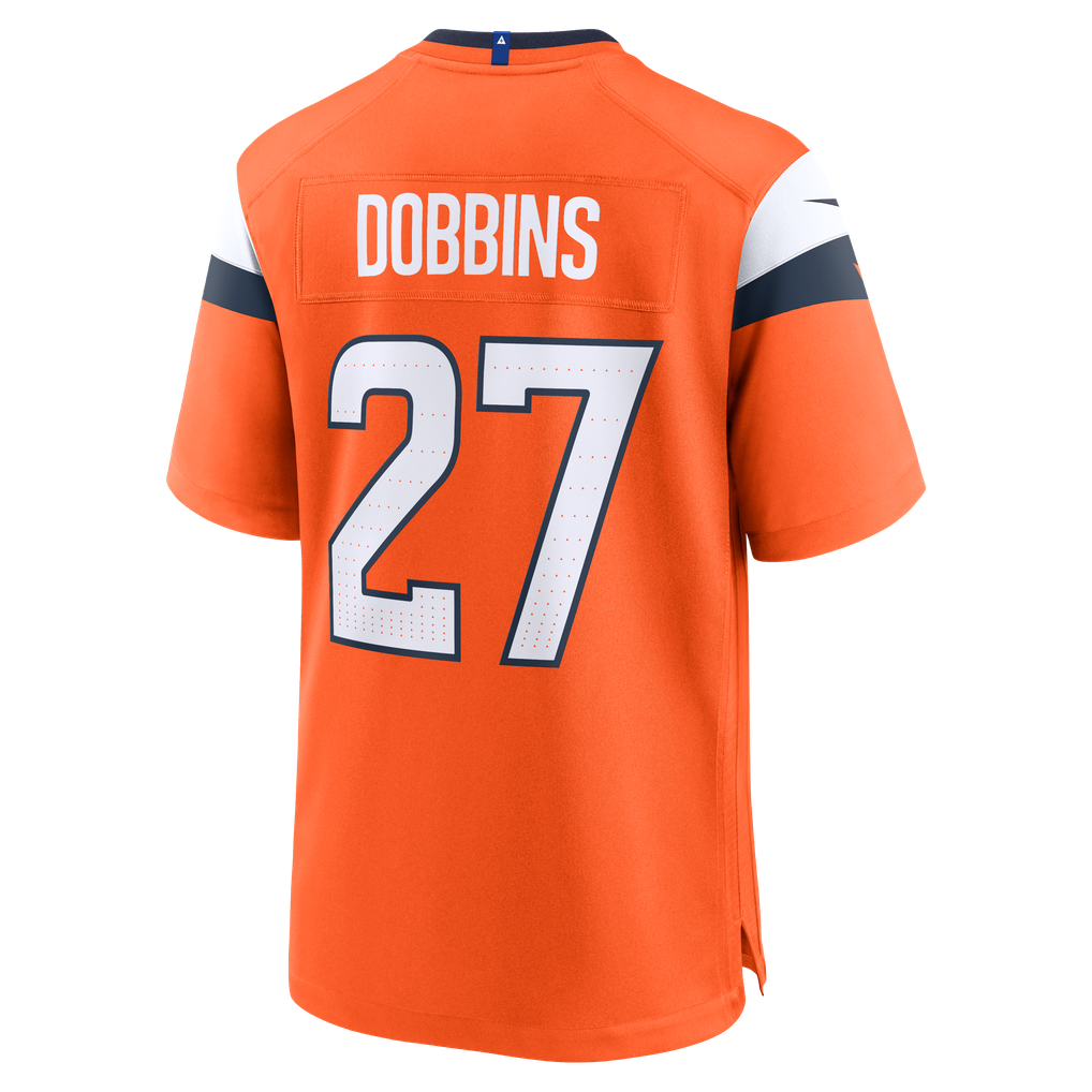 Men's Nike J.K. Dobbins  Orange Denver Broncos Team Game Jersey