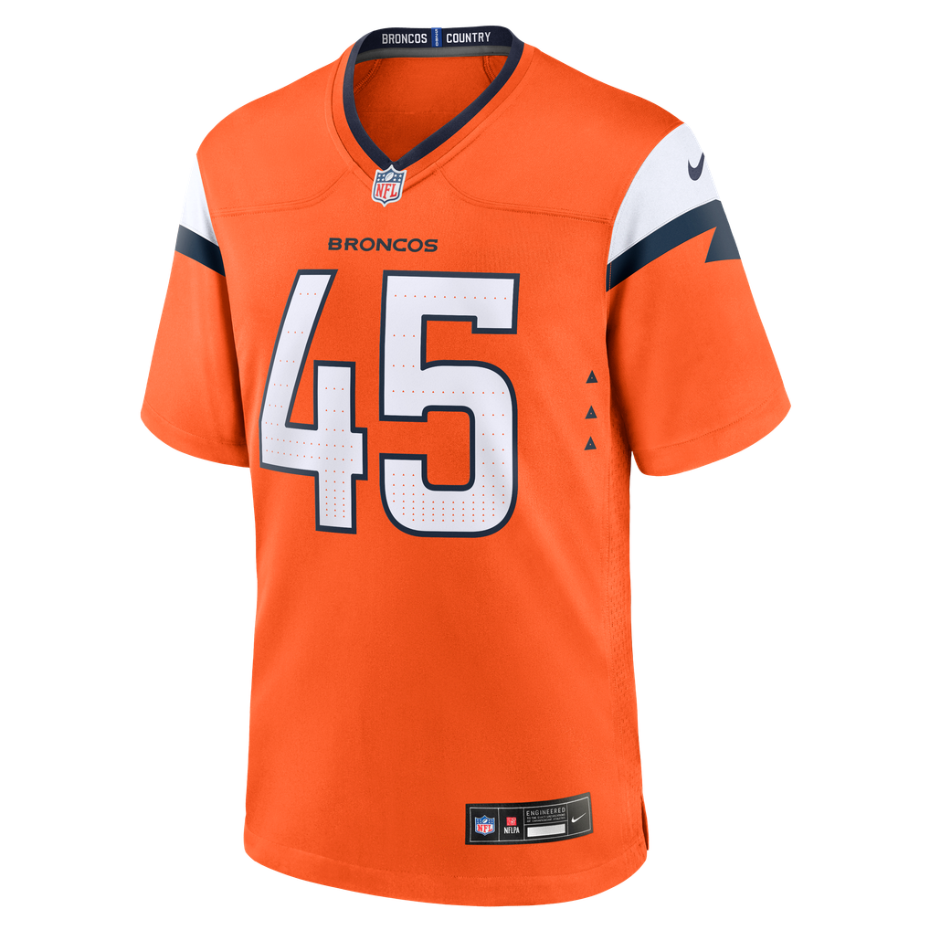 Men's Nike Nate Adkins  Orange Denver Broncos Team Game Jersey