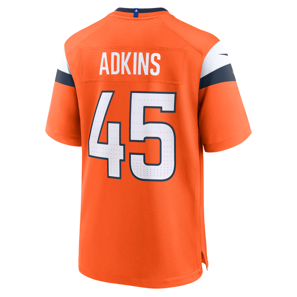 Men's Nike Nate Adkins  Orange Denver Broncos Team Game Jersey