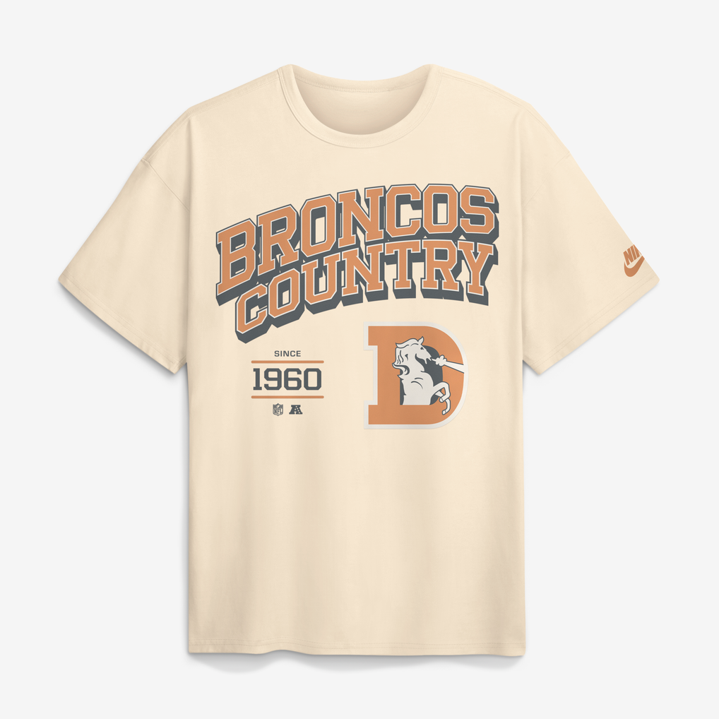 Men's Nike Natural Denver Broncos Vintage Mod Blown Away Max90 T-Shirt