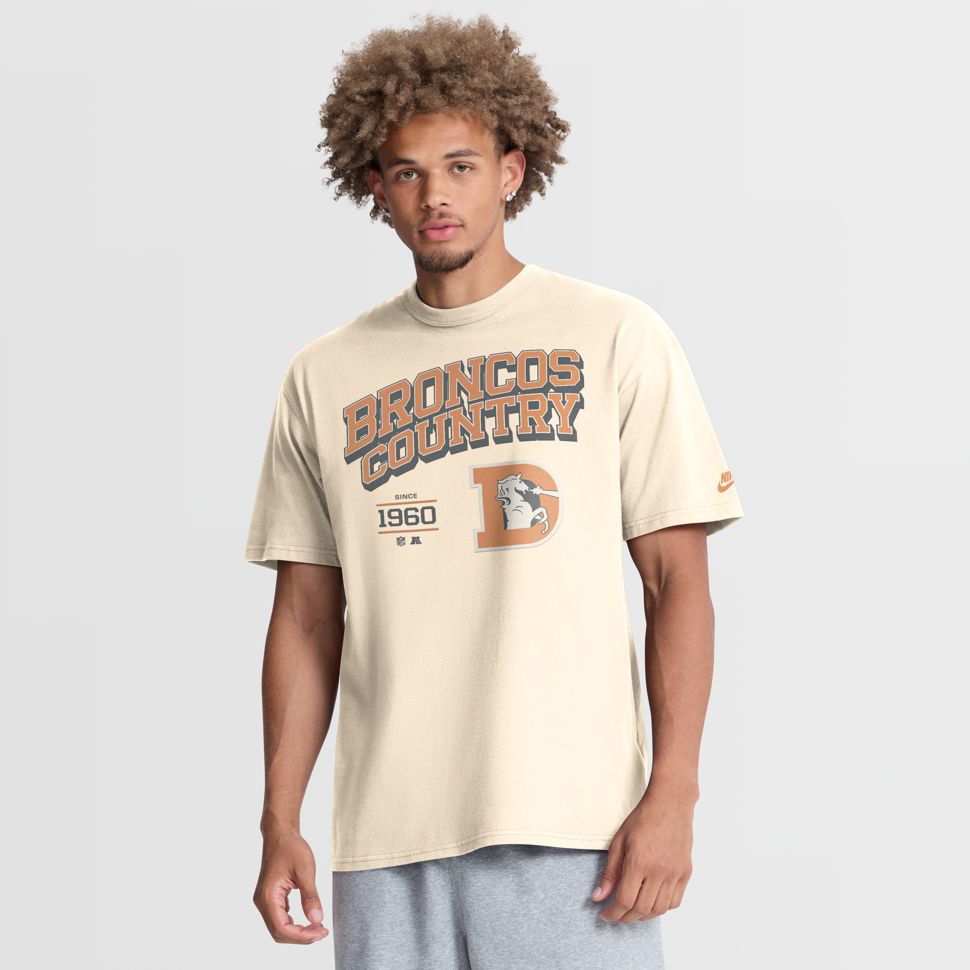 Denver Broncos Nike Vintage Mod Blown Away Max90 T-Shirt - Natural