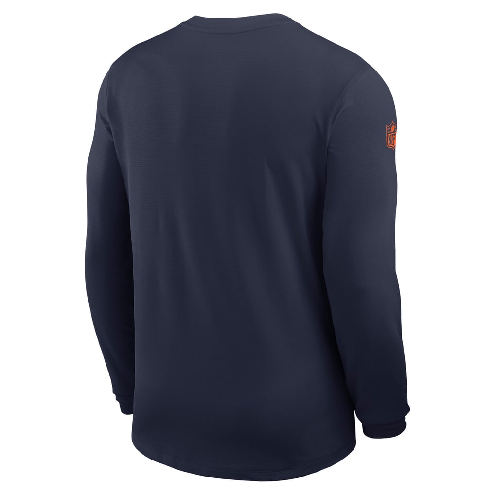 Men's Nike Navy Denver Broncos Sideline Coach UV Dri-FIT Long Sleeve Shirt