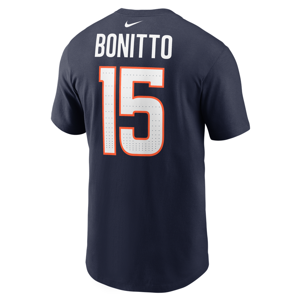 Men's Nike Nik Bonitto Navy Denver Broncos Name & Number T-Shirt