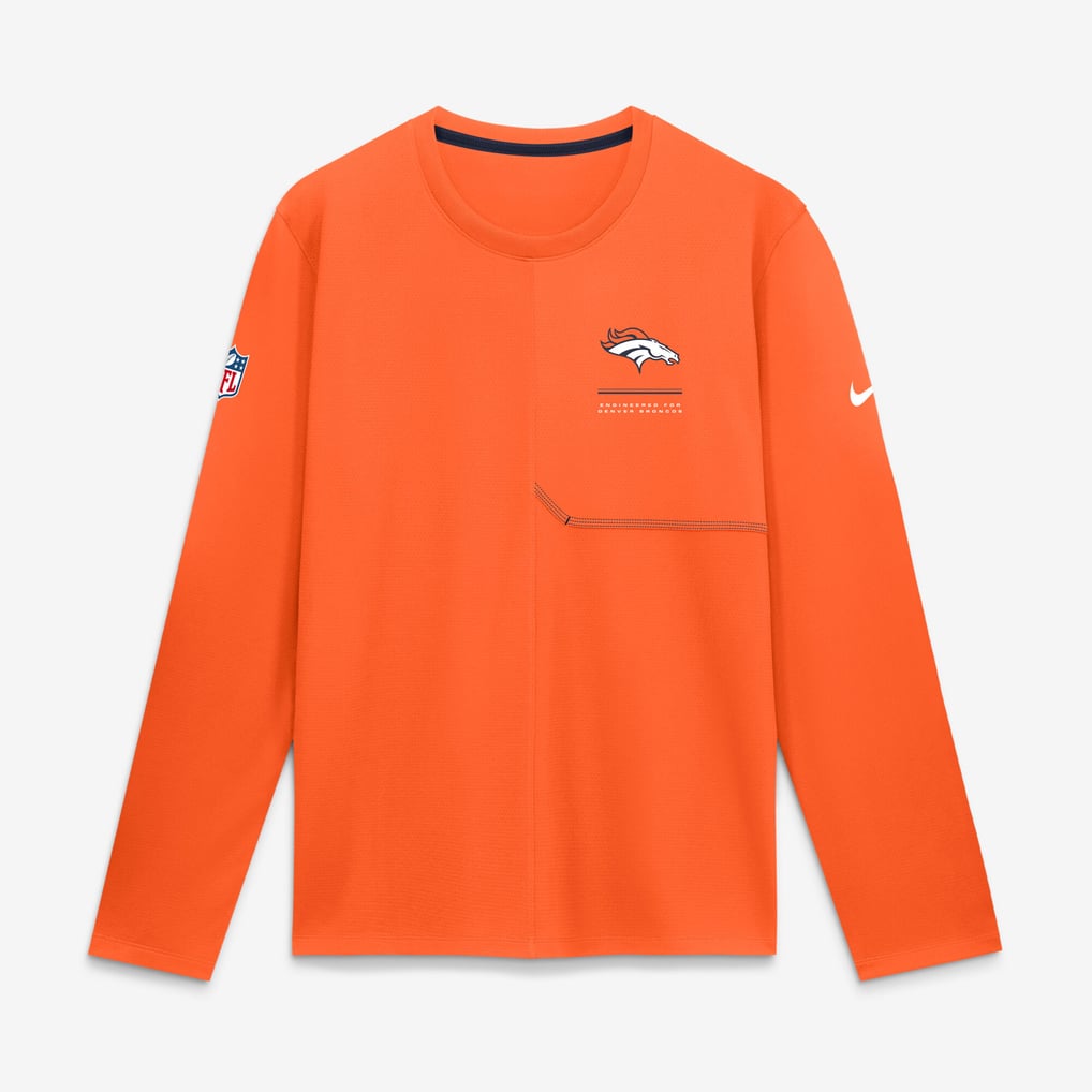 Men's Nike  Orange Denver Broncos Sideline Coaches UV Dri-FIT Long Sleeve Shirt