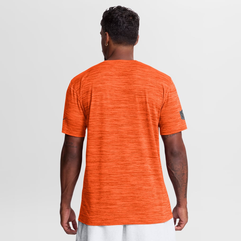 Men's Nike Orange Denver Broncos Sideline Double Covered Dri-FIT Velocity T-Shirt