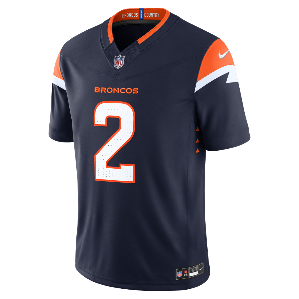 Men's Nike Pat Surtain II Navy Denver Broncos Alternate Vapor F.U.S.E. Stitched Limited Jersey