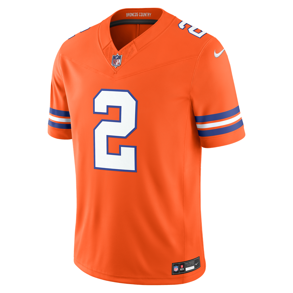 Men's Nike Pat Surtain II Orange Denver Broncos Alternate Mile High Collection 1977 Throwback Vapor F.U.S.E. Stitched Limited Jersey