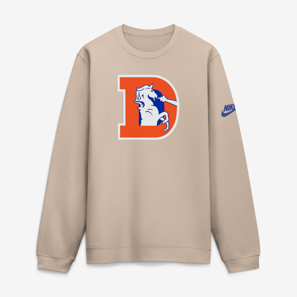 Men's Nike Sand Denver Broncos I-Formation Rewind Club Crew Sweatshirt