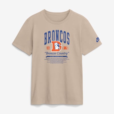  Denver Broncos Nike Rewind T-Shirt - Sand