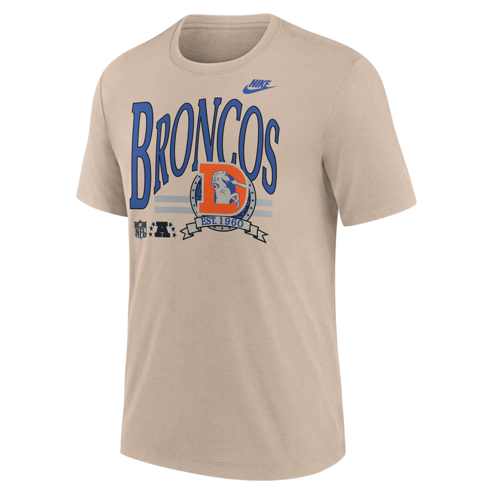 Men's Nike Sand Denver Broncos Rewind Tri-Blend T-Shirt