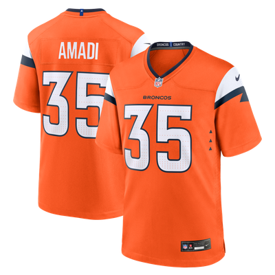 Ugochukwu Amadi Denver Broncos Nike Team Game Jersey - Orange